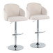 Dahlia - Contemporary Adjustable Barstool (Set of 2) - Chrome Metal Frame
