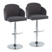 Dahlia - Contemporary Adjustable Barstool (Set of 2) - Chrome Metal Frame