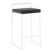 Fuji - 26" Stackable Counter Stool (Set of 3) - White Metal With Black Velvet Cushion