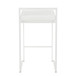 Fuji - 26" Stackable Counter Stool (Set of 3) - White Metal With White Velvet Cushion