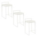 Fuji - 26" Stackable Counter Stool (Set of 3) - White Metal With White Faux Leather Cushion