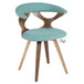 Gardenia - Dining / Accent Chair With Swivel - Walnut Wood And Teal Fabric