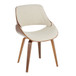 Fabrizzi - Mid-Century Modern Dining / Accent Chair - Walnut / Cream Fabric