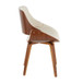 Fabrizzi - Mid-Century Modern Dining / Accent Chair - Walnut And Cream Fabric