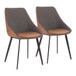 Marche - Contemporary Two - Tone Chair (Set of 2) - Brown Faux Leather And Gray Fabric