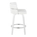 Cinch - Contemporary Fixed-Height Swivel Counter Stool (Set of 2) - White Wood And White Faux Leather With Round Chrome Footrest