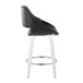 Cinch - Contemporary Fixed-Height Swivel Counter Stool (Set of 2) - White Wood / Black Faux Leather / Round Chrome Footrest