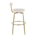 Rhonda - Modern / Glam Fixed-Height Swivel Barstool (Set of 2) - Gold Metal And Cream Velvet