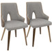 Stella - Mid-Century Modern Dining / Accent Chair (Set of 2) - Walnut Wood With Light Gray Fabric