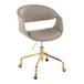 Curvo - Upholstered Task Chair - Gold Metal Base