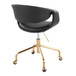 Curvo - Upholstered Task Chair - Gold Metal Base
