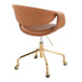 Curvo - Upholstered Task Chair - Gold Metal Base