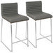 Mara - Contemporary Counter Stool (Set of 2) - Brushed Steel Frame