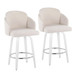 Cinch - Contemporary Fixed-Height Swivel Counter Stool (Set of 2) - White Wood