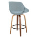 Fabrizzi - Mid-Century Modern Counter Stool - Walnut Frame