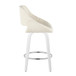 Cinch - Contemporary Fixed-Height Swivel Counter Stool (Set of 2) - White Wood And Chrome