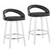 Cinch - Contemporary Fixed-Height Swivel Counter Stool (Set of 2) - White Wood Frame