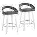 Cinch - Contemporary Fixed-Height Swivel Counter Stool (Set of 2) - White Wood Frame
