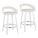 Cinch - Contemporary Fixed-Height Swivel Counter Stool (Set of 2) - White Wood Frame