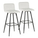 Casper - Contemporary Fixed-Height Barstool (Set of 2) - Black Metal Frame