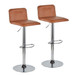 Casper - Contemporary Adjustable Barstool (Set of 2) - Chrome Frame