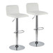 Casper - Contemporary Adjustable Barstool (Set of 2) - Chrome Frame