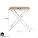 Modern Folding Square Table, Water Proof And Wear Resistant - Apricot / White