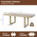 Farmhouse Wooden Kitchen Table With Removable Leaf