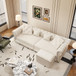 3 In 1 Convertible Sleeper Sofa Bed With Movable Ottoman