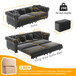 3 In 1 Convertible Sleeper Sofa Bed With Movable Ottoman