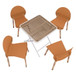 4 Piece Set Of Single Chairs With A Folding Square Table