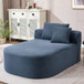 Oversized Corduroy Chaise Lounge Sofa Bed With Deep Seat And Soft Pillows, Wide Seat, No Assembly Required - Blue