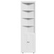 Tall Corner Storage Cabinet With 2 Doors, 5-Tier With Adjustable Shelves, Freestanding - White