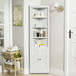 Tall Corner Storage Cabinet With 2 Doors, 5-Tier With Adjustable Shelve, Freestanding - White