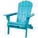 Outdoor Folding Adirondack Chair Patio With Natural Grain Texture - Turquoise Blue