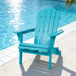 Lounge Patio Chair For Garden Outdoor Folding Embossed Adirondack - Turquoise Blue