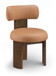 Atelier - Vegan Leather Upholstered Dining Chair (Set of 2) - Cognac / Painted Brown