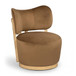 Elara - Velvet Upholstered Swivel Accent Chair - Saddle / Stained Natural