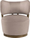 Elara - Velvet Upholstered Swivel Accent Chair - Taupe