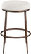 Ferro - Performance Fabric Upholstered Backless Bar Stool - Cream / Antique Bronze