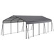 Metal Carport 13 X 26.5 Ft Heavy Duty With Galvanized Steel Roof Metal Garage Canopy With Galvanized Steel Roof & Frame Car Tent Outdoor Storage Shed For Car Boats And Truck - Gray