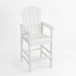 Outdoor Bar Height Adirondack Patio Chair With Cup Holder And Armrests All Weather UV Resistant - White