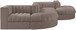 Rummi - Rounded Velvet Performance Fabric Upholstered 6 Piece Modular Sectional
