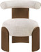 Calder - Linen Textured Fabric Upholstered Accent Chair - Painted Brown Base