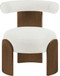 Calder - Linen Textured Fabric Upholstered Accent Chair - Painted Brown Base
