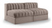 Rummi - Velvet Performance Fabric Upholstered 2 Piece Modular Armless Loveseat