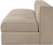 Rummi - Velvet Performance Fabric Upholstered 3 Piece Modular Armless Sofa