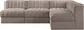 Rummi - Armless Velvet Performance Fabric Upholstered 4 Piece Modular Sectional