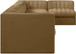 Rummi - Velvet Performance Fabric Upholstered 7 Piece Modular Sectional, L-Shaped (Right)