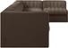 Rummi - Velvet Performance Fabric Upholstered 7 Piece Modular Sectional, L-Shaped (Right)